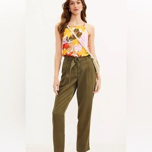 Petite Belted Emory Taper Pants in olive and black size xs - buy together